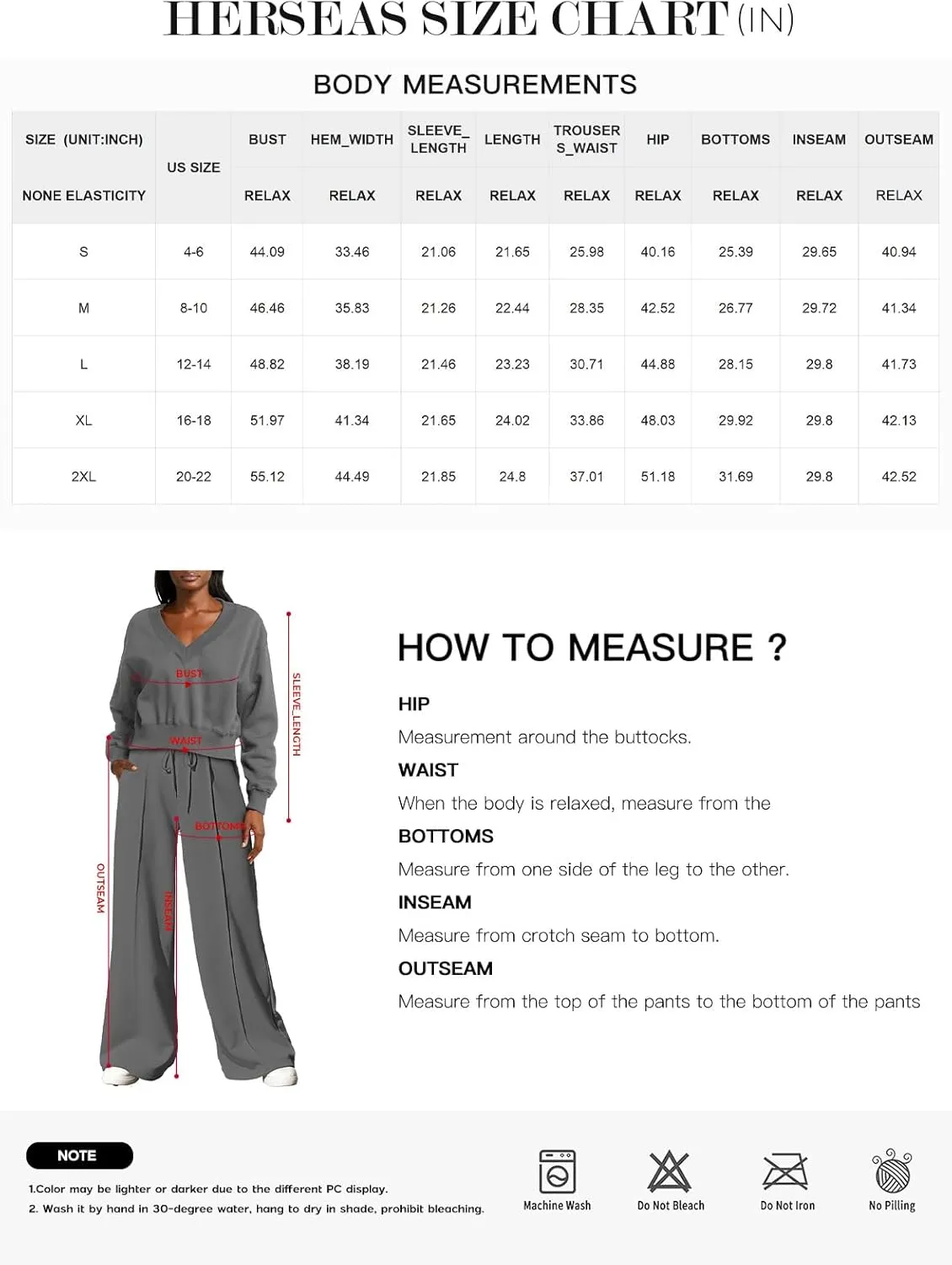 Herseas Women 2 Piece Outfits Sweatsuit 2024 Fall Casual V Neck Sweatshirt with Wide Leg Sweatpants Tracksuit Lounge Set