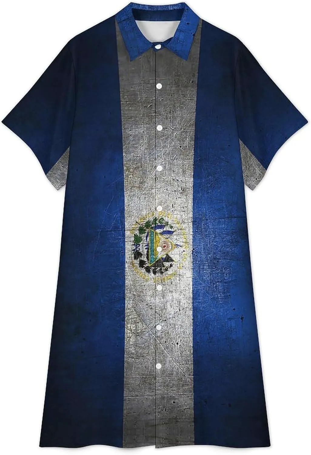 Jamaican Flag Womens Button Down Shirt Dresses Button Up Short Sleeve Blouse Tops