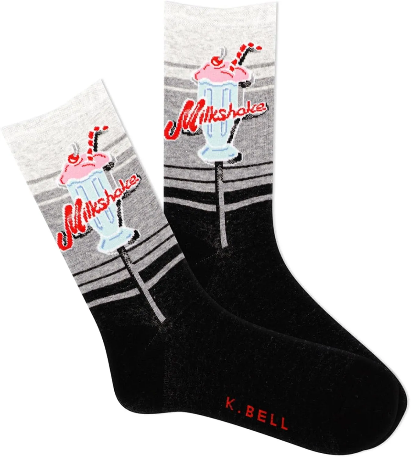 K. Bell Women's Fun Food & Drink Crew Socks - 1 Pairs - Cool & Cute Pop Culture Novelty Gifts