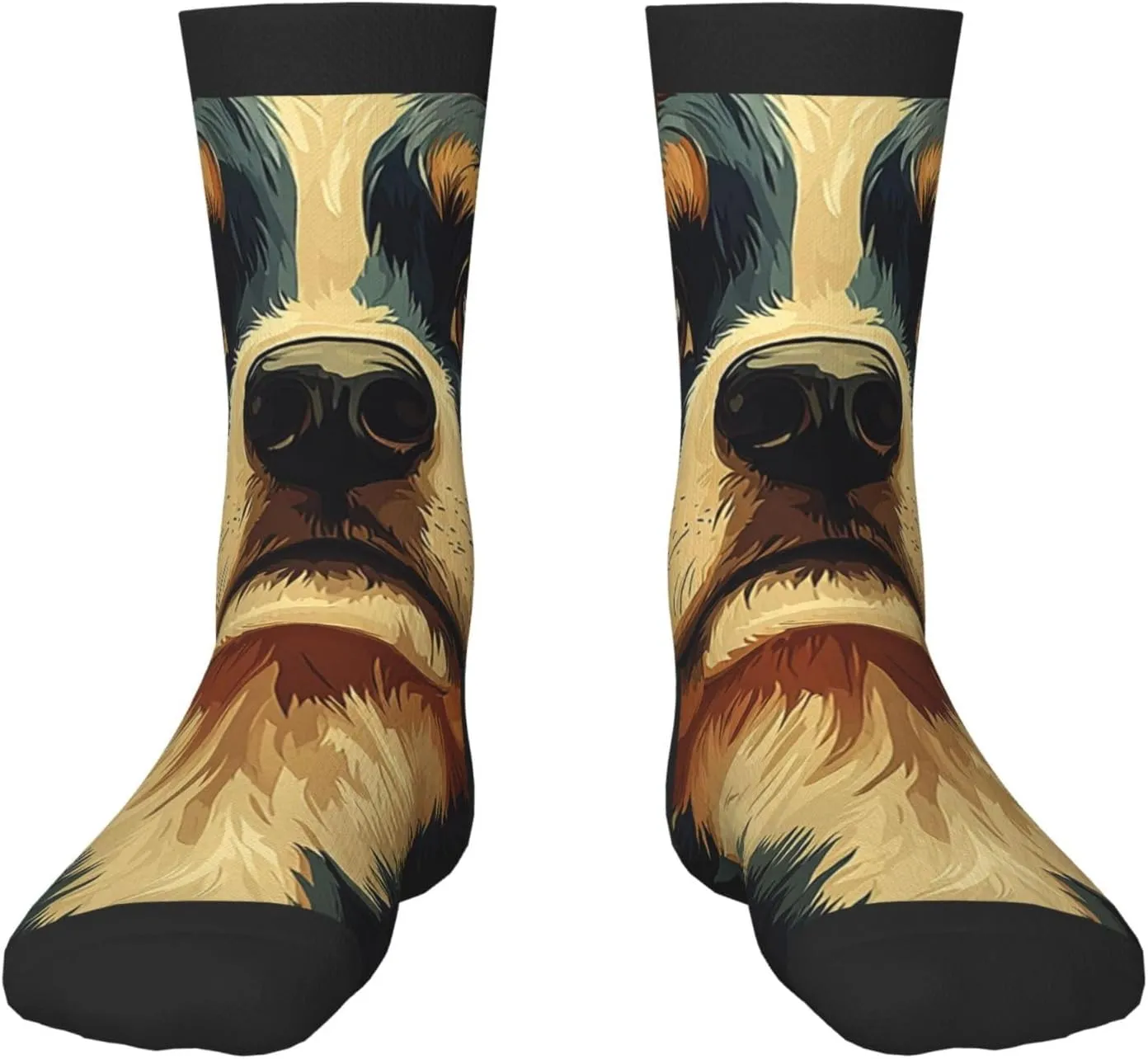 Kids Novelty Crew Socks Boys Girls Fun Fashion Crazy Dress Socks for 6-10 Years - Dogs Puppy Patterns Funny
