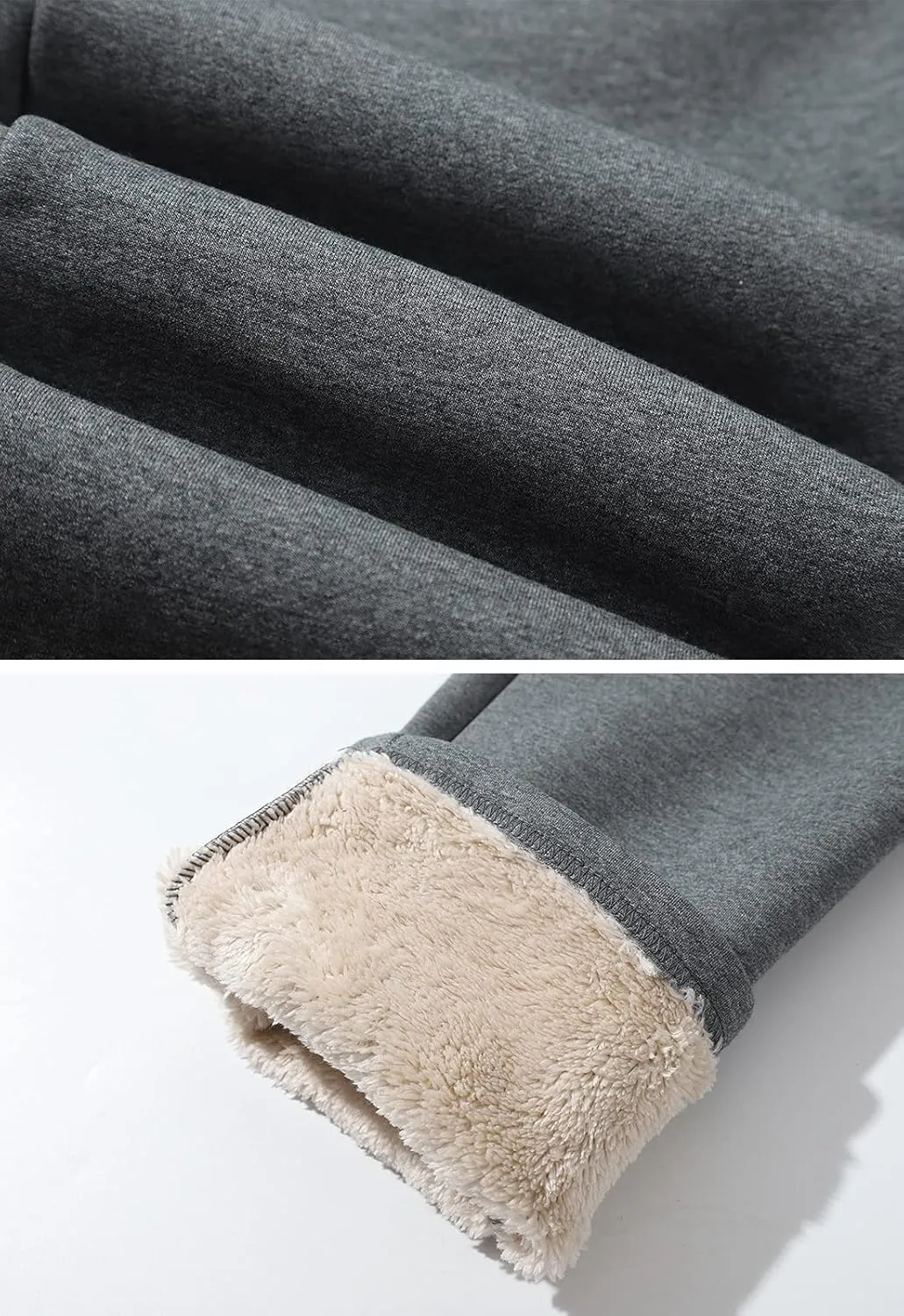 Kissonic Men's Winter Thick Warm Fleece Jogging Pants Sherpa Lined Athletic Sweatpants