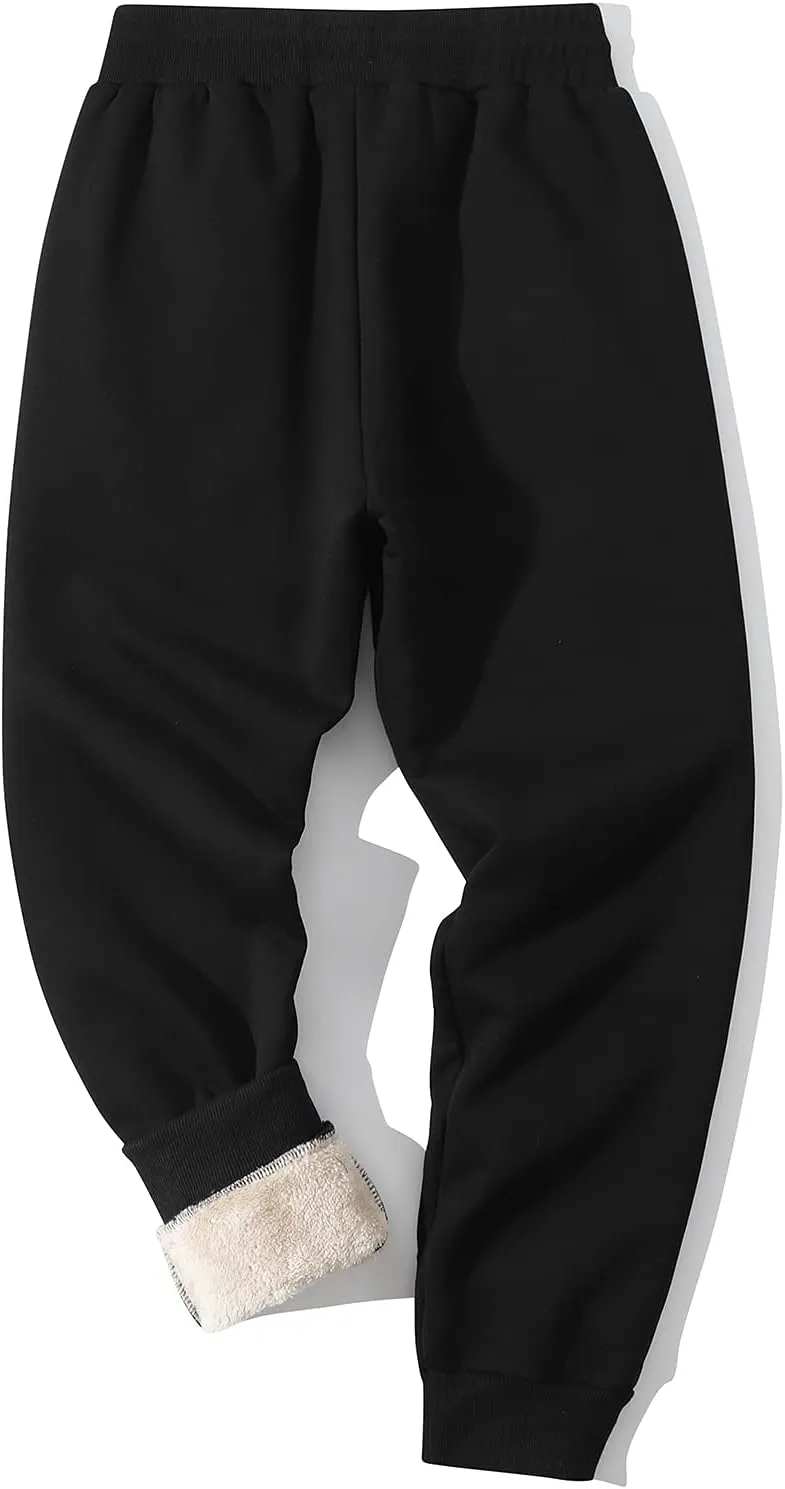 Kissonic Men's Winter Thick Warm Fleece Jogging Pants Sherpa Lined Athletic Sweatpants