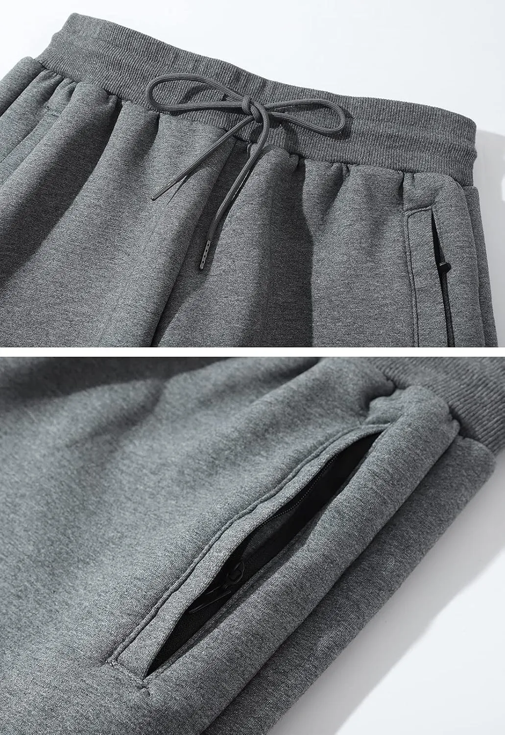 Kissonic Men's Winter Thick Warm Fleece Jogging Pants Sherpa Lined Athletic Sweatpants