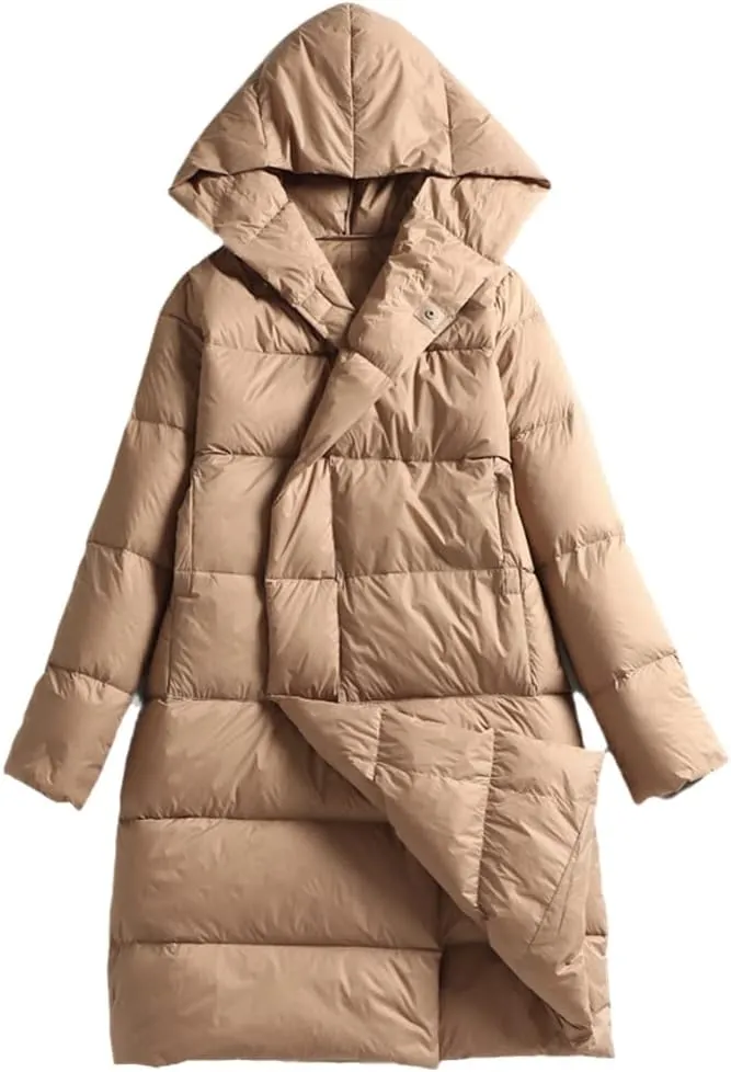 Lightweight Duck Down Coat Women Winter Oversized Ultralight Puffer Jacket Long Female Down Parka Outerrwear