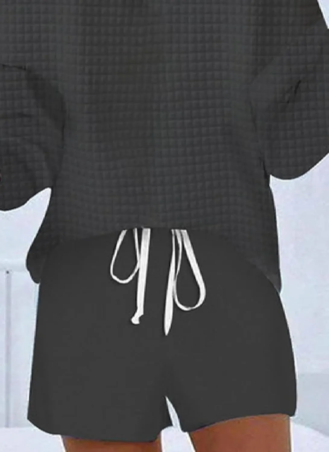 LOZ Women's Two Piece Lounge Sets Casual Long Sleeve Pullover Hoodies Matching Shorts Loungewear Blue Striped Sweatsuits