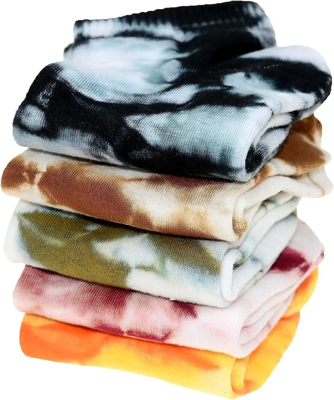 Manimepe 5 Pairs Women's Cotton Tie Dye Ankle Socks - Low Cut Novelty No Show Socks