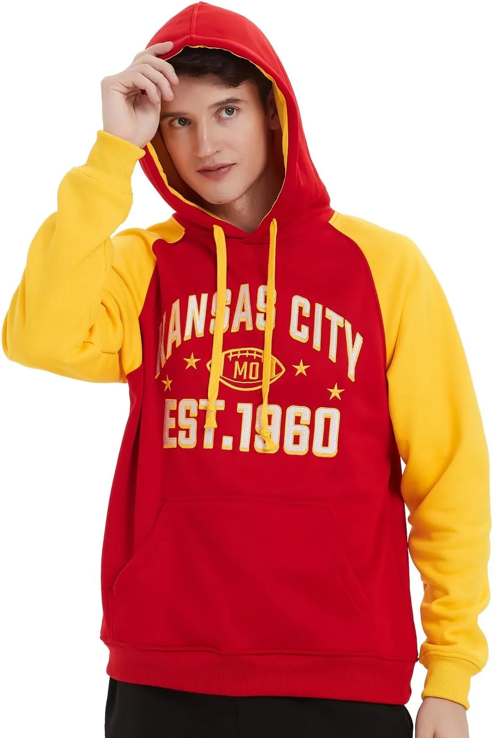 Mens City Football Fully Embroidery Soft Classic Pullover Sweatshirt Hoodie