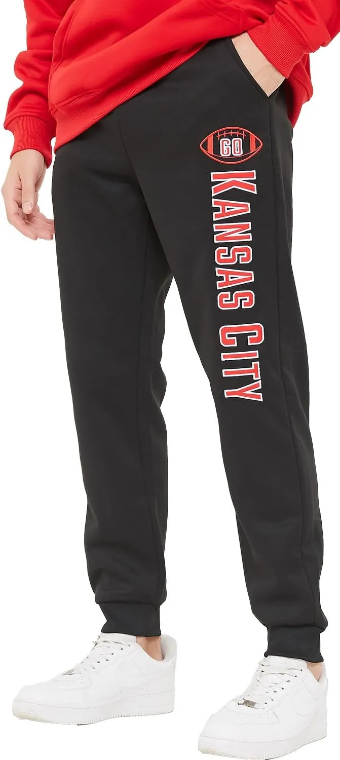 Mens Embroidery Go City Name Sweatpants Active Soft Fleece Jogger Sport Lounge Pants