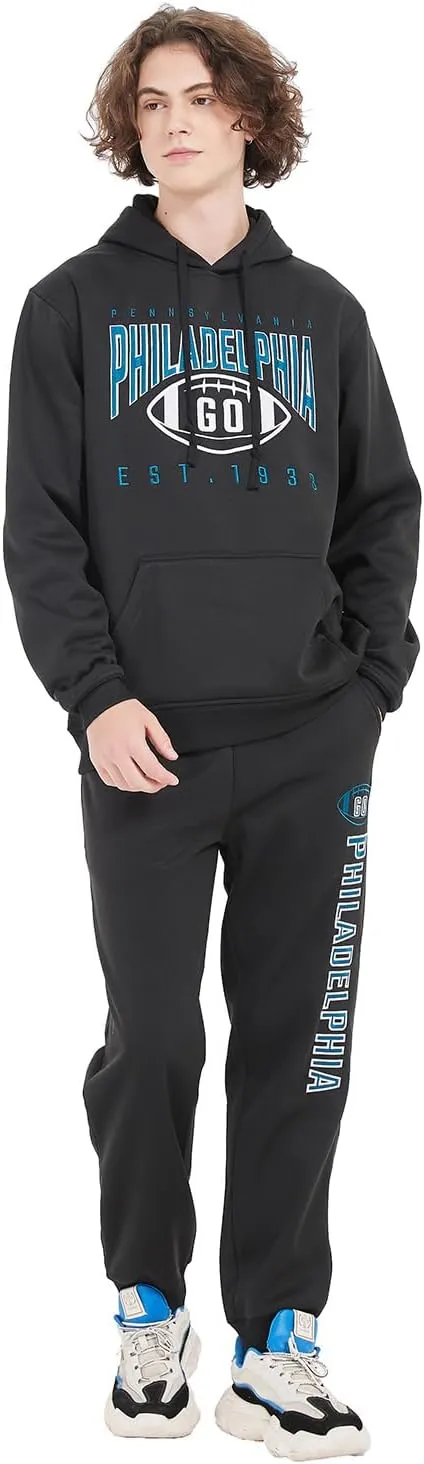 Mens Embroidery Go City Name Sweatpants Active Soft Fleece Jogger Sport Lounge Pants