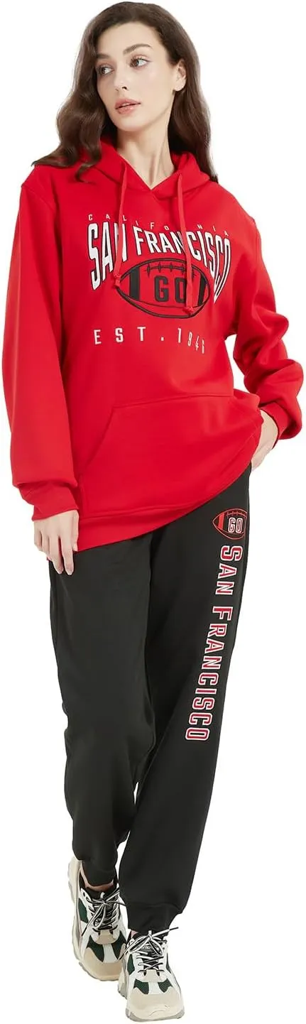 Mens Embroidery Go City Name Sweatpants Active Soft Fleece Jogger Sport Lounge Pants