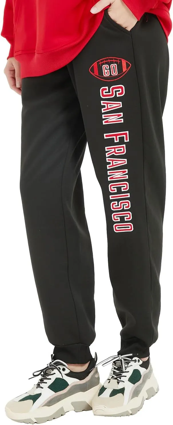 Mens Embroidery Go City Name Sweatpants Active Soft Fleece Jogger Sport Lounge Pants