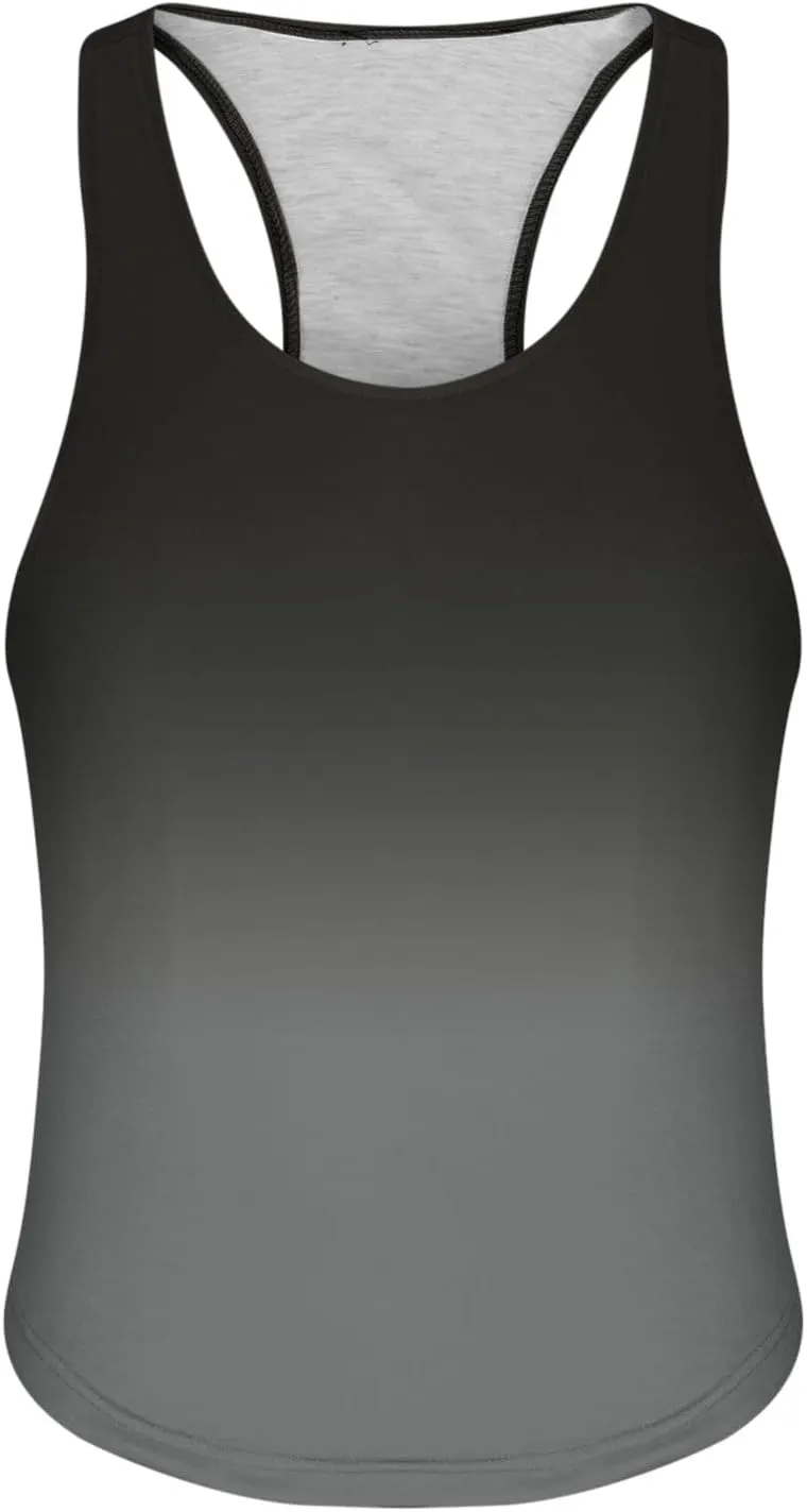 Men's Summer Tank Tops Gradient Color Sleeveless Regular Fit Tee Shirts Crew Neck Loose Bodybuilding Muscle Tank