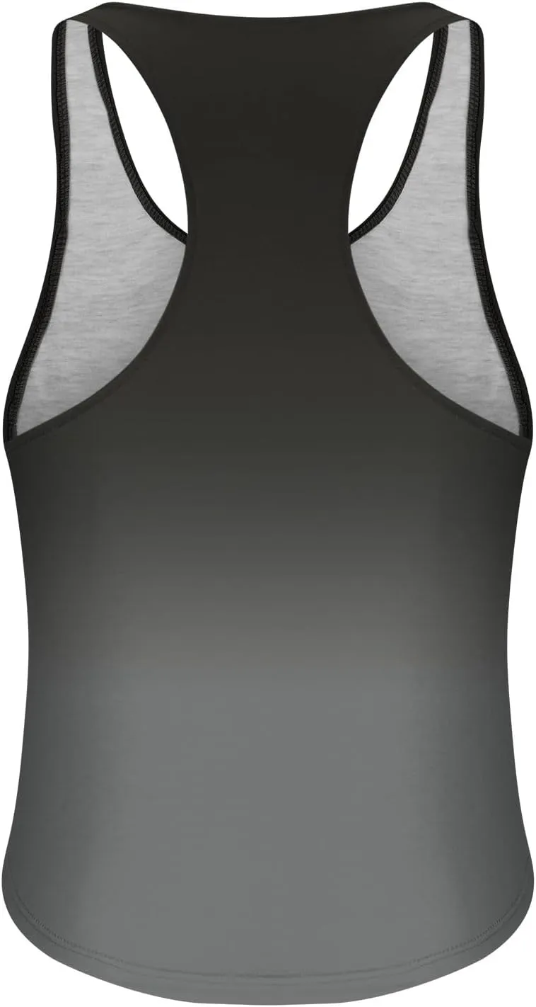 Men's Summer Tank Tops Gradient Color Sleeveless Regular Fit Tee Shirts Crew Neck Loose Bodybuilding Muscle Tank