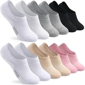 Men's/Women's 6 Pairs No Show Socks Womens Athletic Breathable Cotton Invisible Liner Socks for Gym, Running, Casual | Assorted Colors Pack