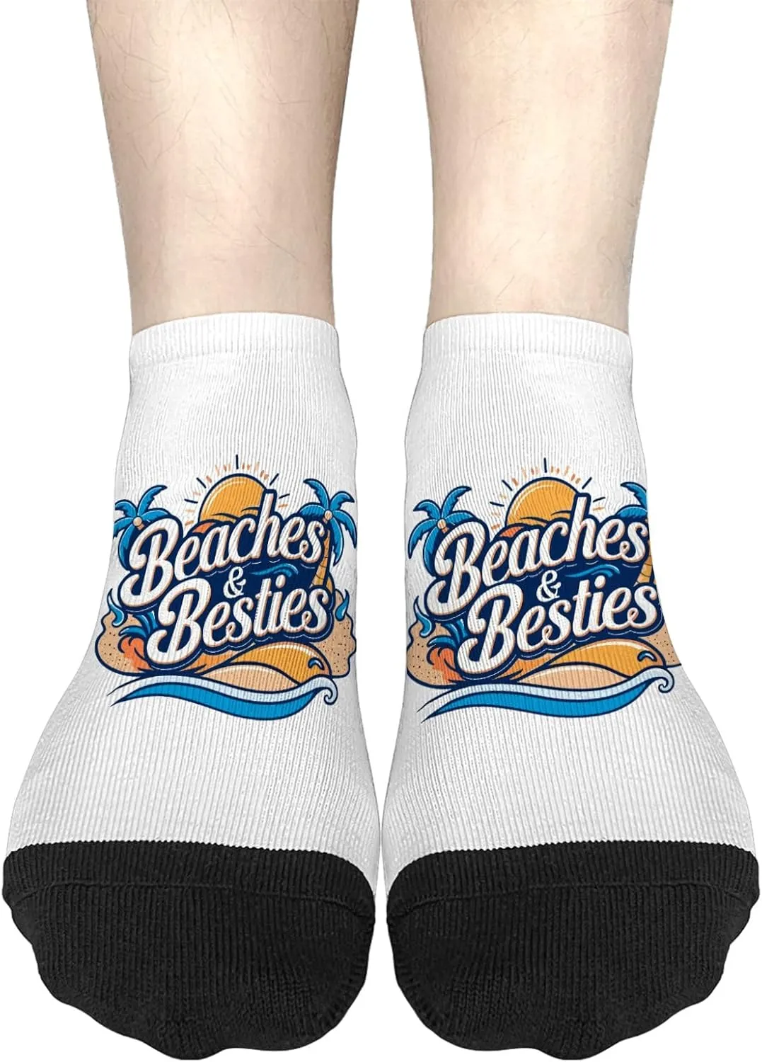 Novelty Sock For Women No Show Socks Men, Beaches Bonfires Besties Sock, Funny Gifts For Adults