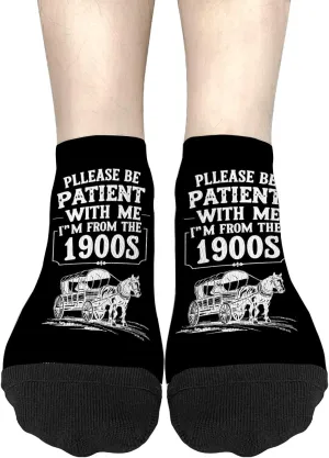 Personalized Sock For Women No Show Socks Men, Please Be Patient I'm From The 1900s Sock, Gag Gifts For Men Funny
