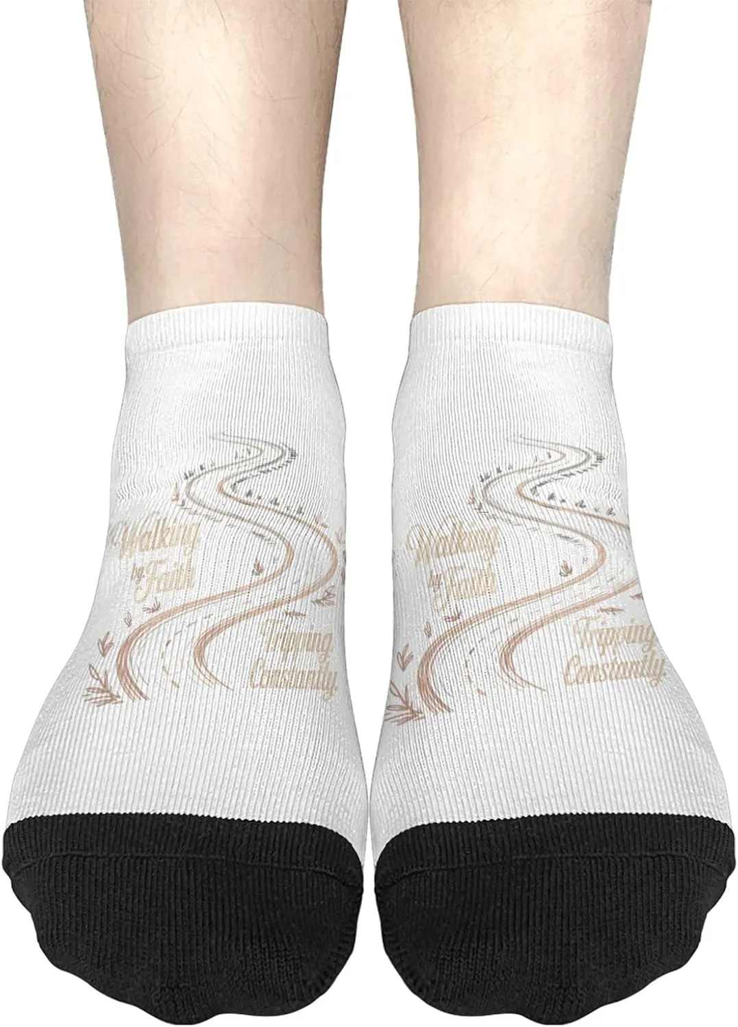 Personalized Sock Womens No Show Socks, Walking By Faith Tripping Constantly Christian Bible Quotes Sock, Gag Gifts Funny