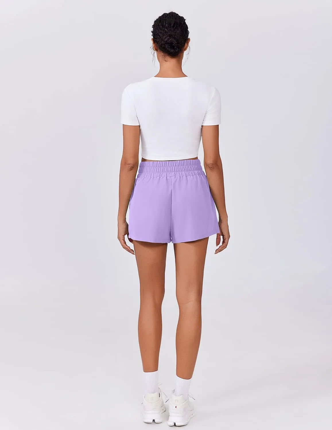 PINSPARK Womens Light Weight Athletic Shorts High Waisted Linerless Active Short Casual Quick Dry Lounge Shorts with Pockets