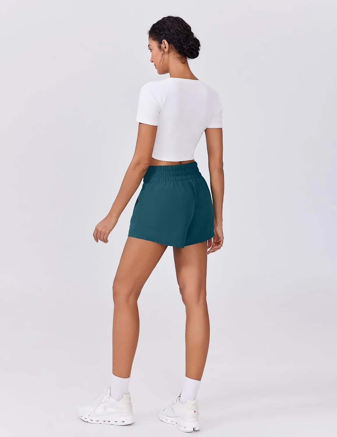 PINSPARK Womens Light Weight Athletic Shorts High Waisted Linerless Active Short Casual Quick Dry Lounge Shorts with Pockets
