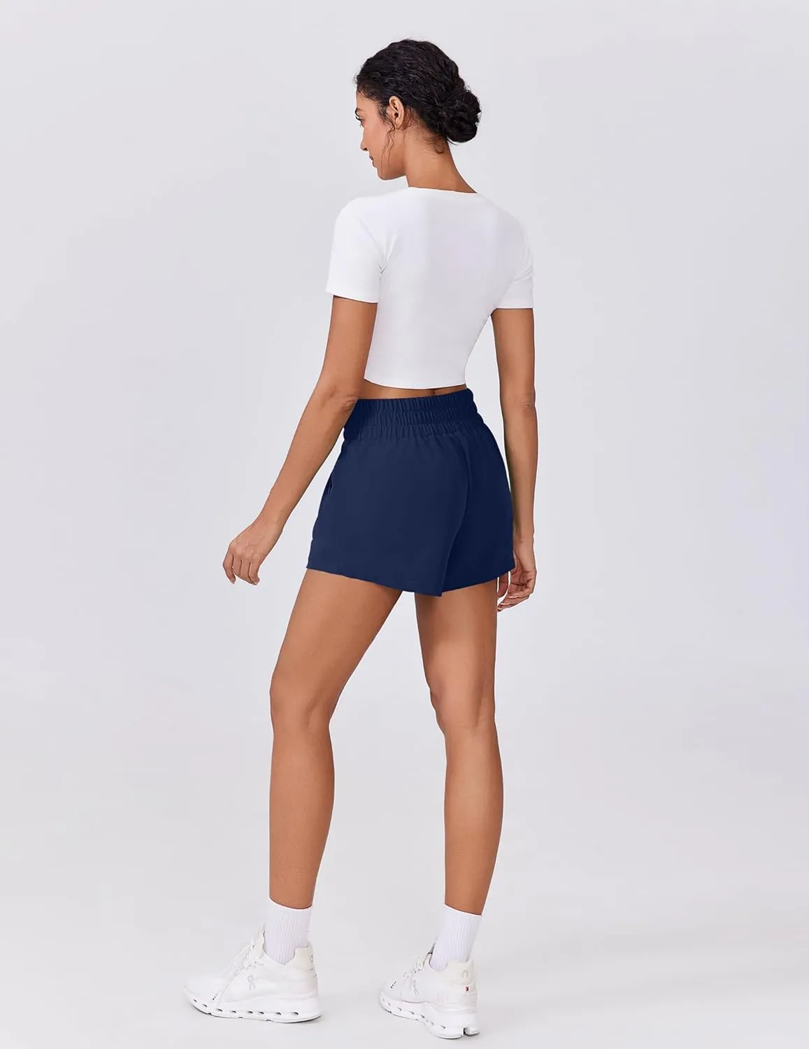 PINSPARK Womens Light Weight Athletic Shorts High Waisted Linerless Active Short Casual Quick Dry Lounge Shorts with Pockets