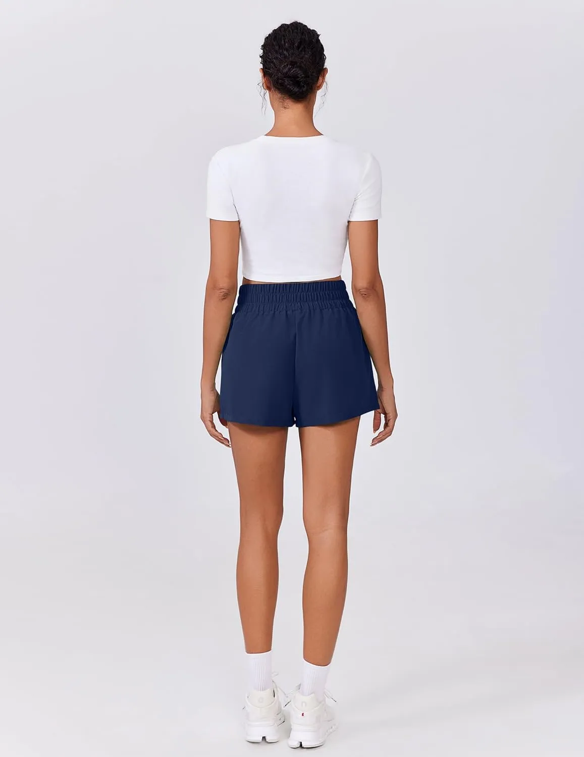 PINSPARK Womens Light Weight Athletic Shorts High Waisted Linerless Active Short Casual Quick Dry Lounge Shorts with Pockets