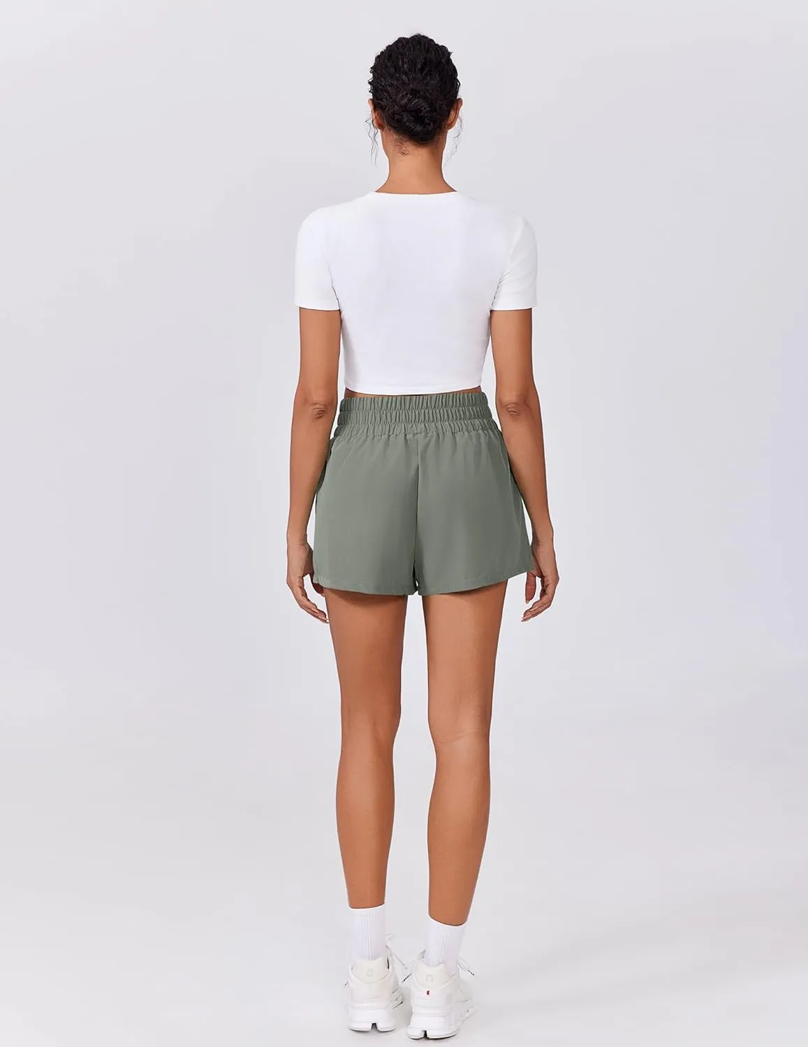 PINSPARK Womens Light Weight Athletic Shorts High Waisted Linerless Active Short Casual Quick Dry Lounge Shorts with Pockets