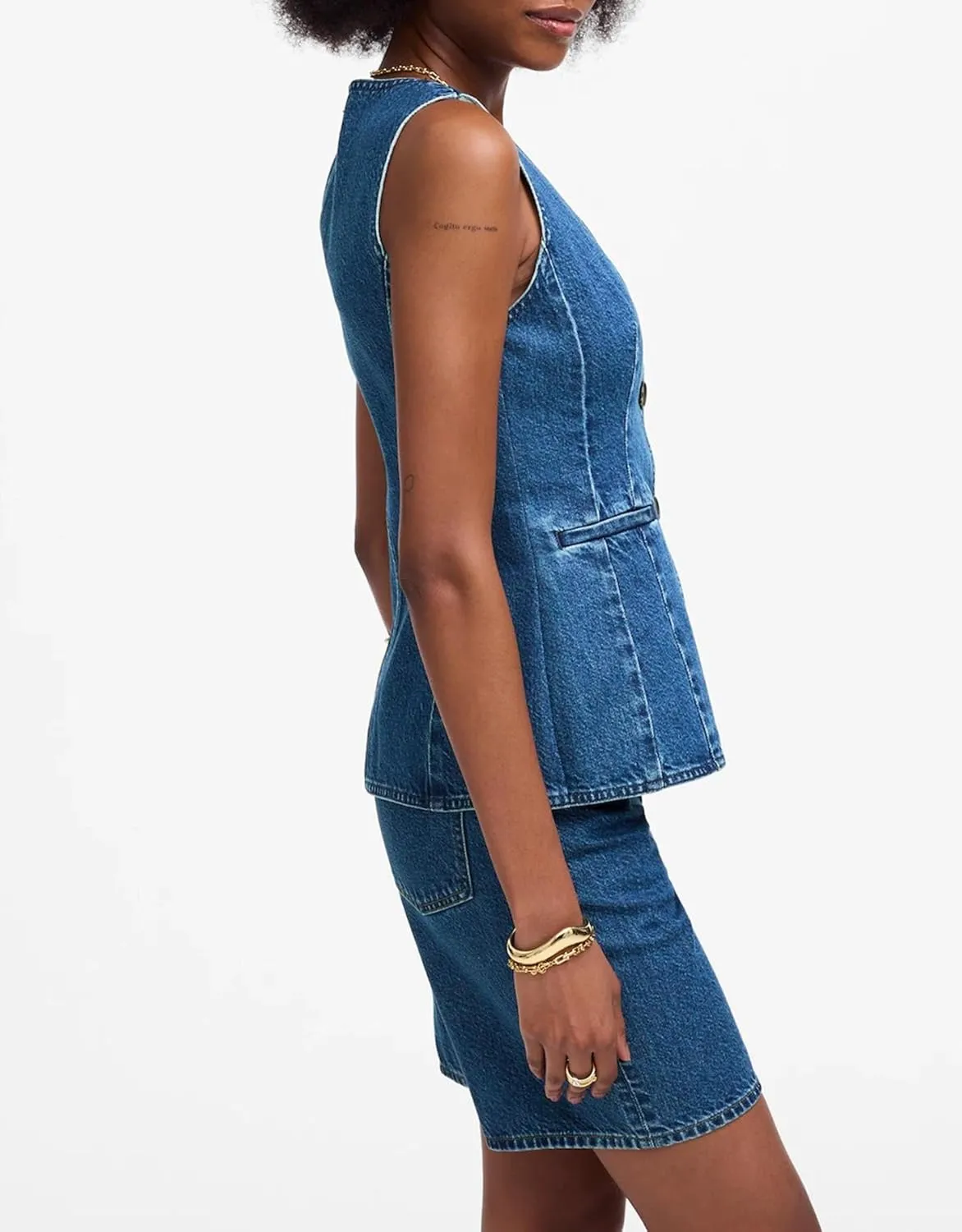 SCOFEEL Women's Denim Vest Sleeveless Scoop Neck Button Down Jean Waistcoat Casual Slim Fit Denim Tank Top