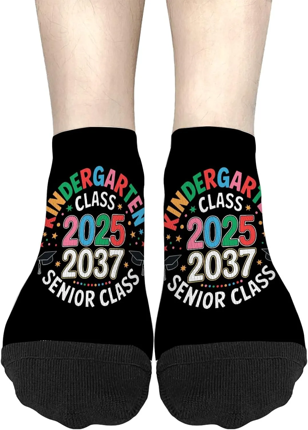 Silly Sock For Women Mens No Show Socks, Kindergarten Graduation Class Of 2025 Senior 2037 Class Sock, White Elephant Gifts
