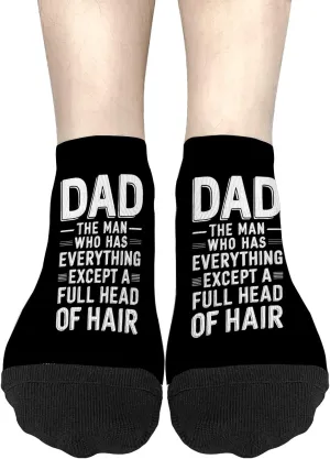 Silly Sock No Show Socks Womens, Dad The Man Who Has Everything Except A Full Head Of Hair Sock, White Elephant Gifts For Women