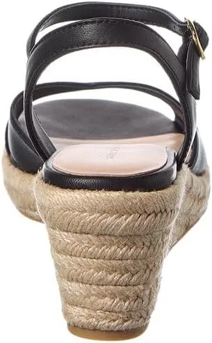 Stuart Weitzman Miami Espadrille Canvas & Leather Wedge