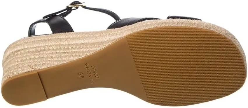 Stuart Weitzman Miami Espadrille Canvas & Leather Wedge