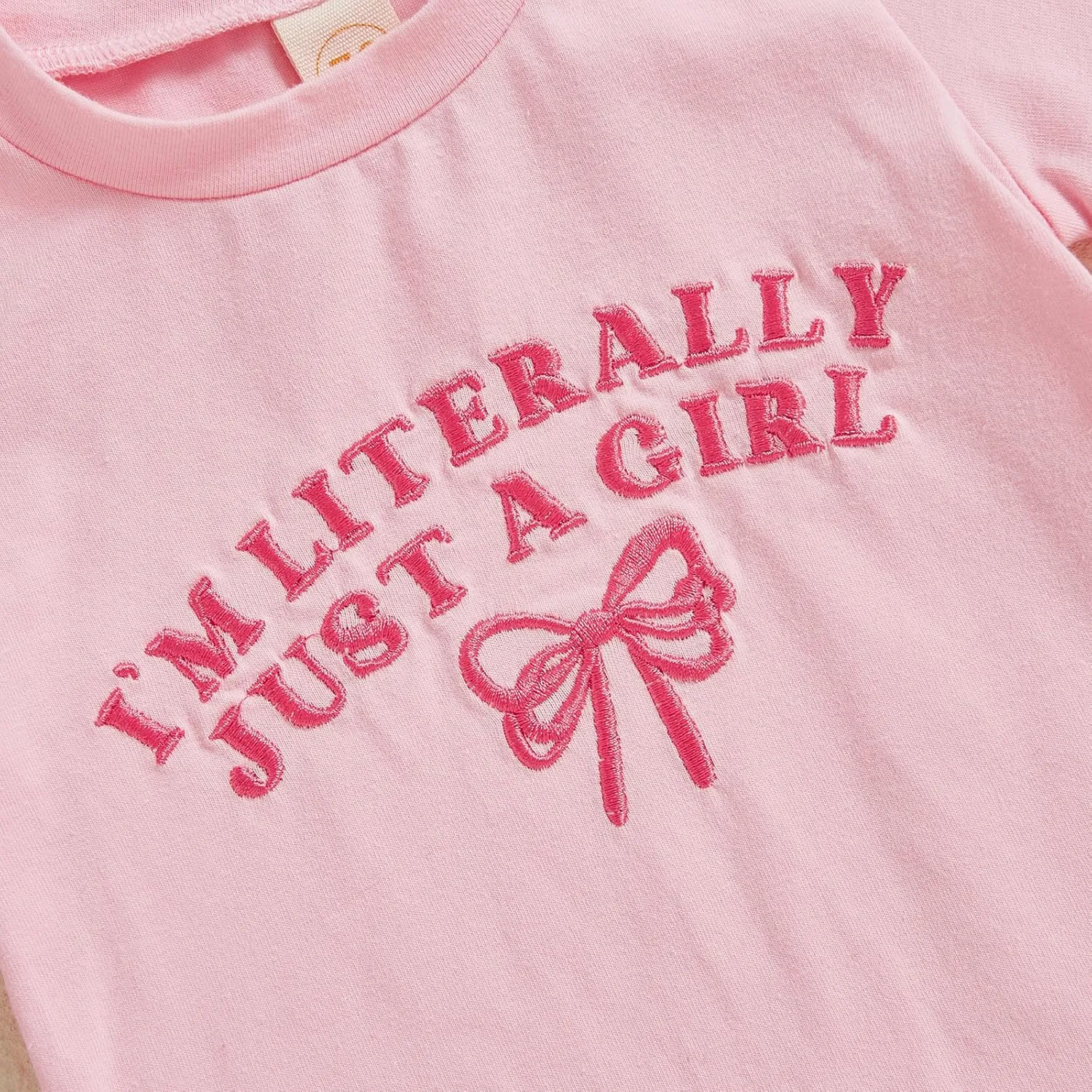 Summer Toddler Baby Girl T-Shirt Bow Letter Embroidery Short Sleeve Tops Cute Graphic Tee Spring Clothes