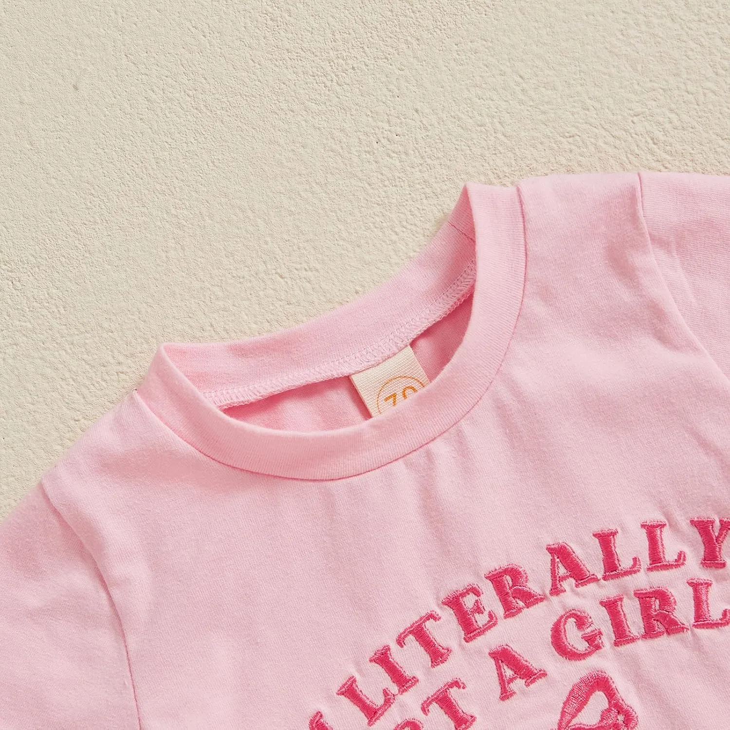 Summer Toddler Baby Girl T-Shirt Bow Letter Embroidery Short Sleeve Tops Cute Graphic Tee Spring Clothes