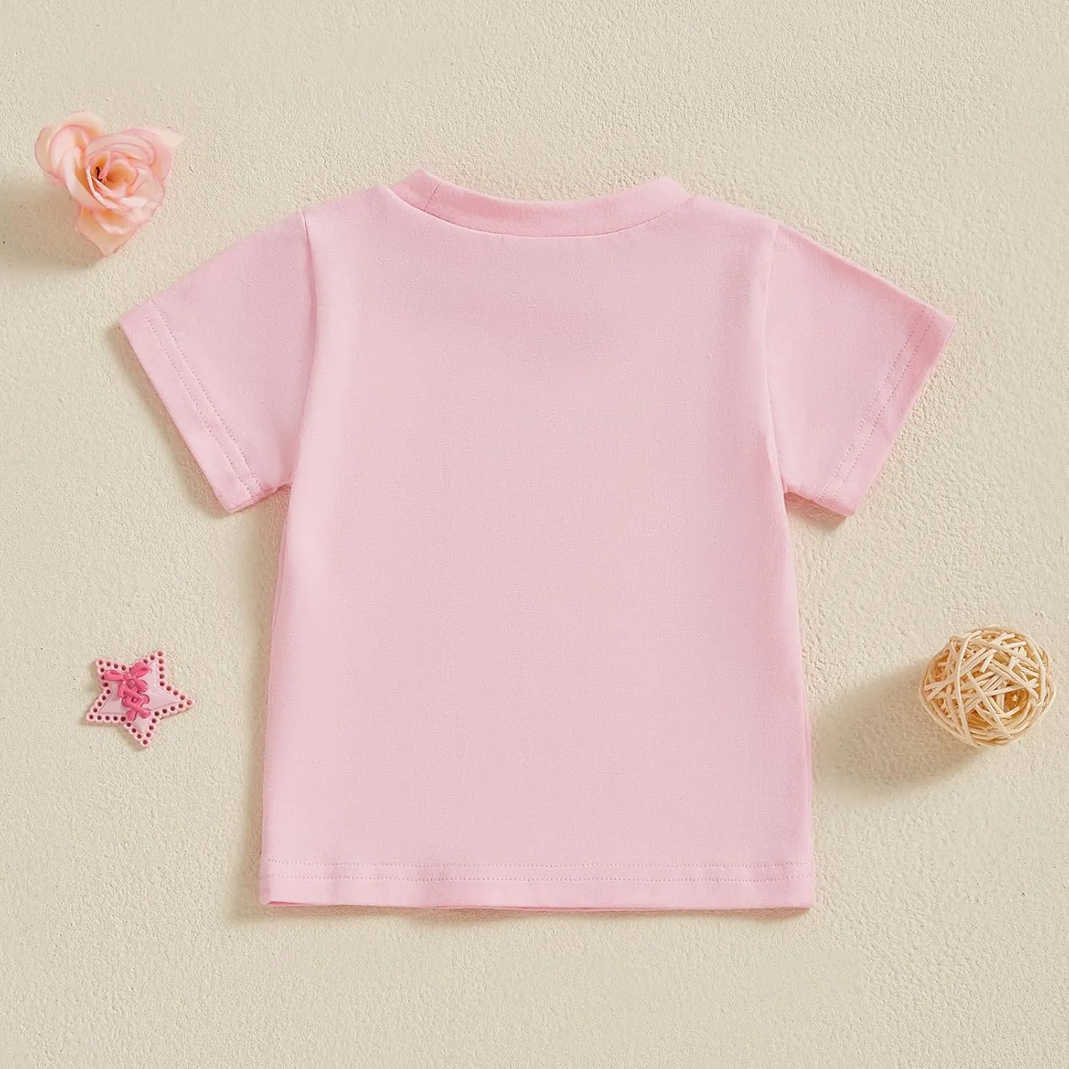 Summer Toddler Baby Girl T-Shirt Bow Letter Embroidery Short Sleeve Tops Cute Graphic Tee Spring Clothes