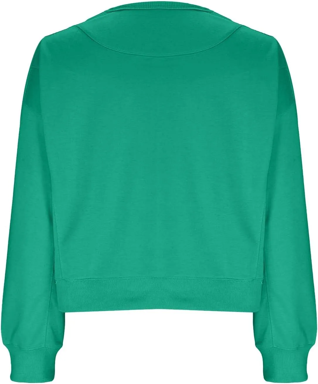 Sweatshirt for Women Trendy Solid Color Long Sleeve Pullover Crewneck Cropped Sweatshirts Casual Tops Fall Clothes