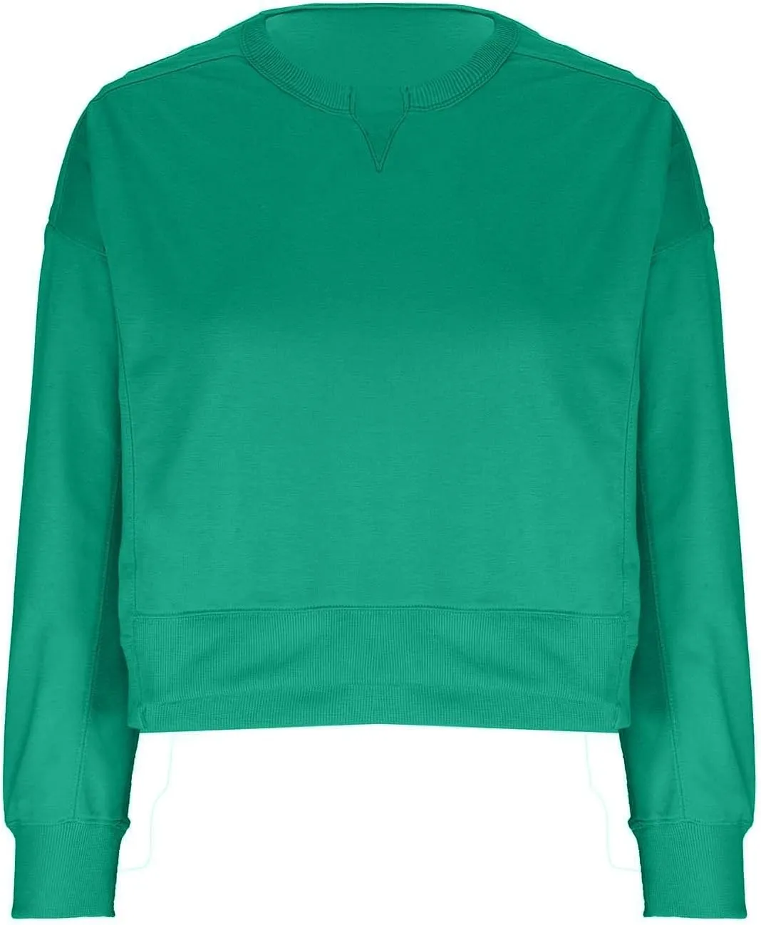 Sweatshirt for Women Trendy Solid Color Long Sleeve Pullover Crewneck Cropped Sweatshirts Casual Tops Fall Clothes