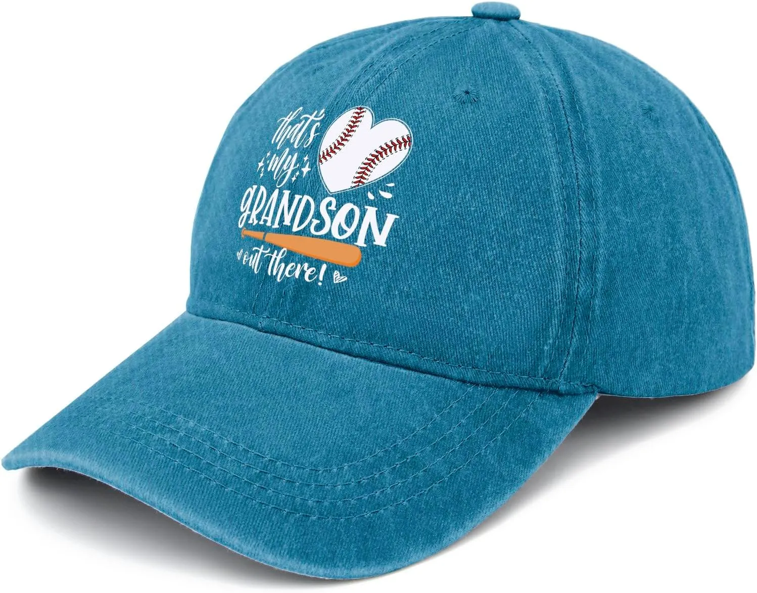 That's My Grandson Out There hat for Men Vintage Cotton Washed Baseball Caps Adjustable Dad