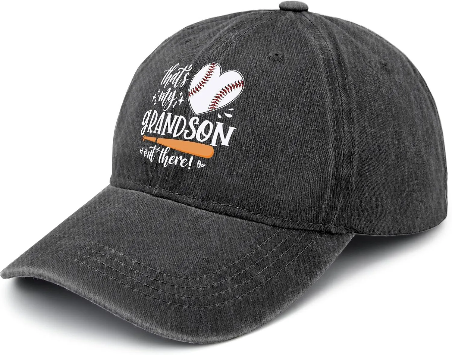 That's My Grandson Out There hat for Men Vintage Cotton Washed Baseball Caps Adjustable Dad