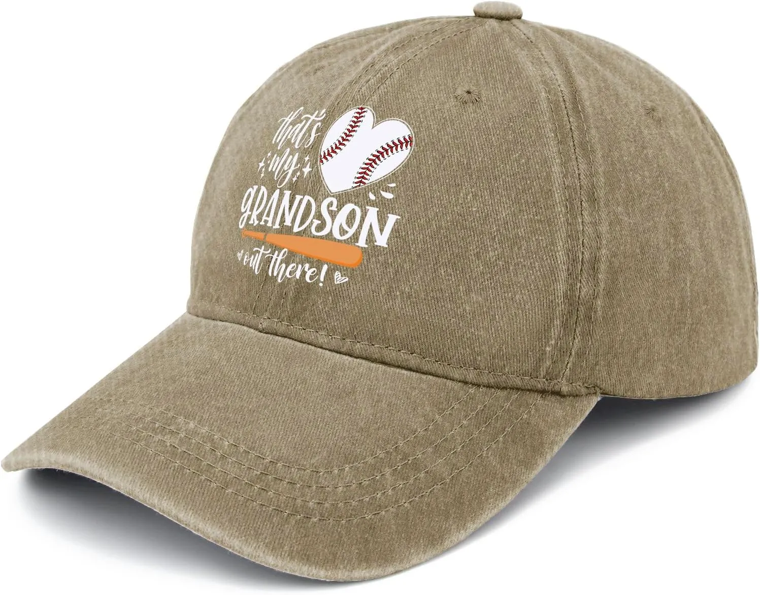 That's My Grandson Out There hat for Men Vintage Cotton Washed Baseball Caps Adjustable Dad