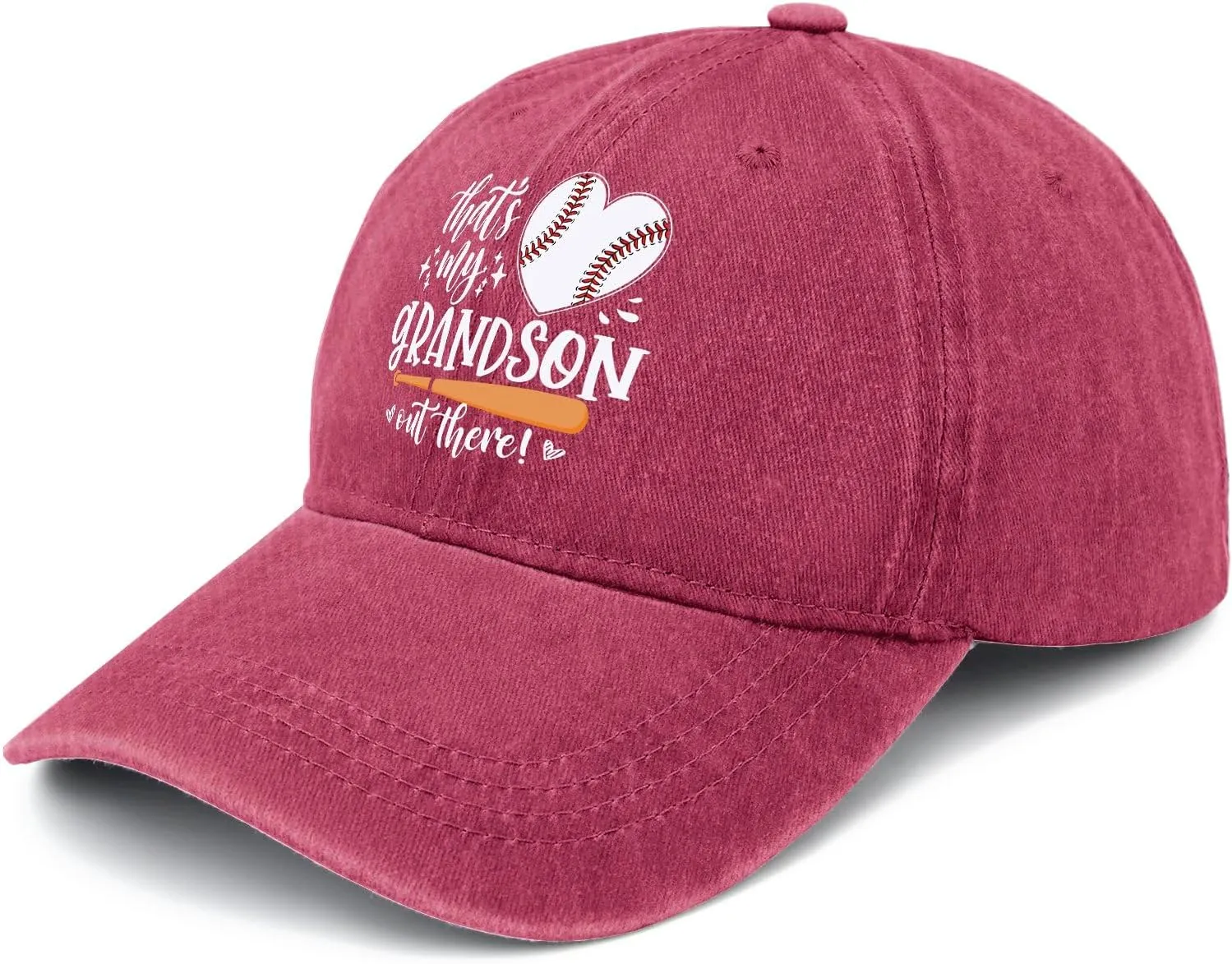That's My Grandson Out There hat for Men Vintage Cotton Washed Baseball Caps Adjustable Dad