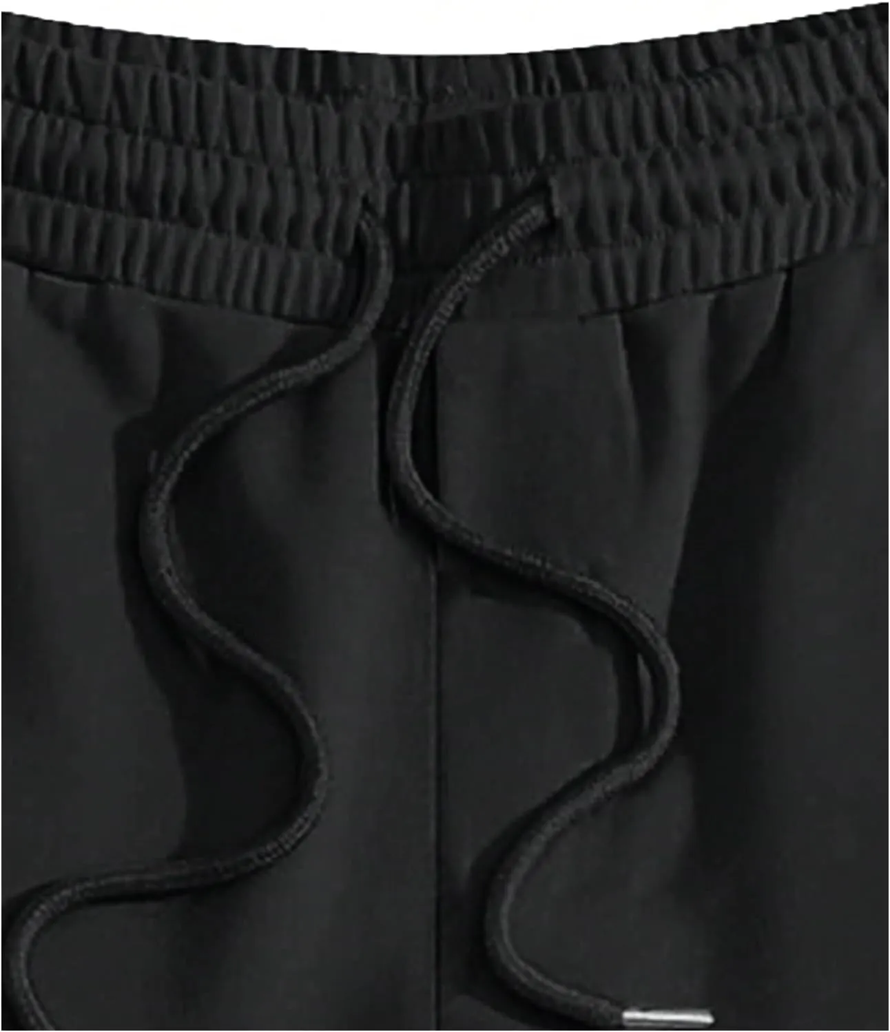 WDIRARA Men's Graphic Print Knot Front Sweatpants Drawstring Elastic Waist Trousers with Pockets