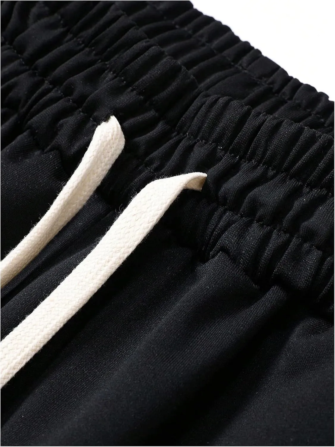 WDIRARA Men's Graphic Print Knot Front Sweatpants Drawstring Elastic Waist Trousers with Pockets