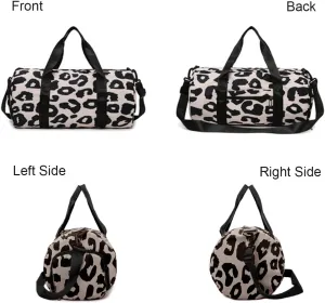 Weekender Duffel Sport Gym Bag Overnight Travel duffle Bags with Shoe Compartment Wet Pocket GB2301A Cowprint Pink (Color : A1-Black)