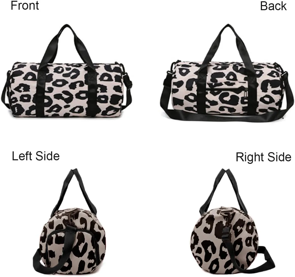 Weekender Duffel Sport Gym Bag Overnight Travel duffle Bags with Shoe Compartment Wet Pocket GB2301A Cowprint Pink (Color : A1-Black)