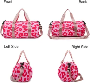 Weekender Duffel Sport Gym Bag Overnight Travel duffle Bags with Shoe Compartment Wet Pocket GB2301A Cowprint Pink (Color : A2-Pink)