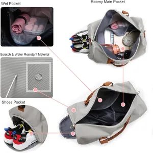 Weekender Duffel Sport Gym Bag Overnight Travel duffle Bags with Shoe Compartment Wet Pocket GB2301A Cowprint Pink (Color : B2-Light Grey)