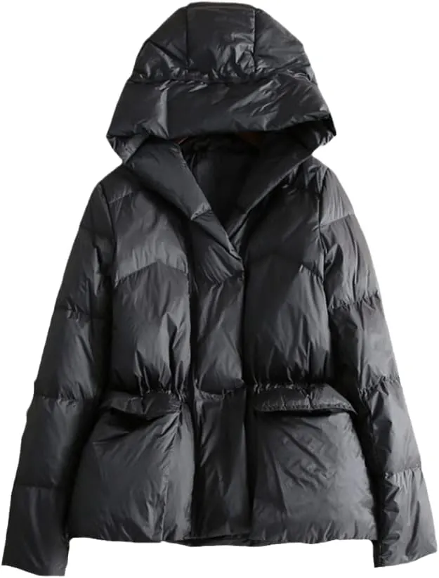 Winter Women 90% White Duck Down Coat Short Thick Warm Puffer Jacket Female Casual Waterproof Slim Black Parkas