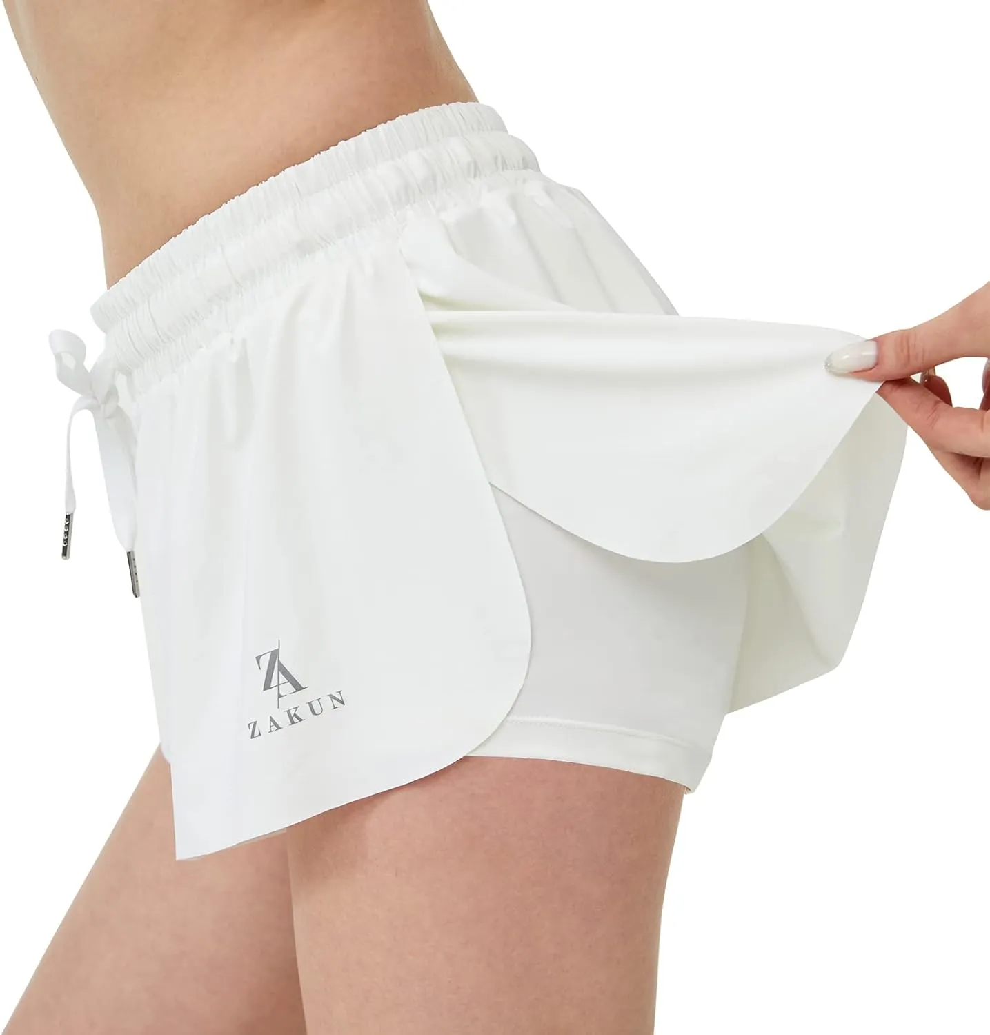 Women 2-in-1 Double Layer Running Yoga Shorts Flowy Athletic Shorts for Women Quick-Dry High Elastic Waist Butterfly Shorts