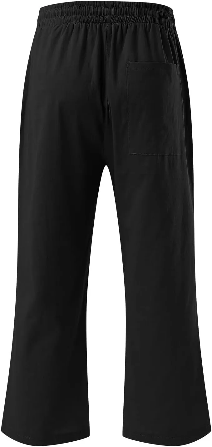 Women Capri Pants for Summer Pants Fashion Drawstring Elastic Trousers Comfy Straight Leg Capri Pants for Women
