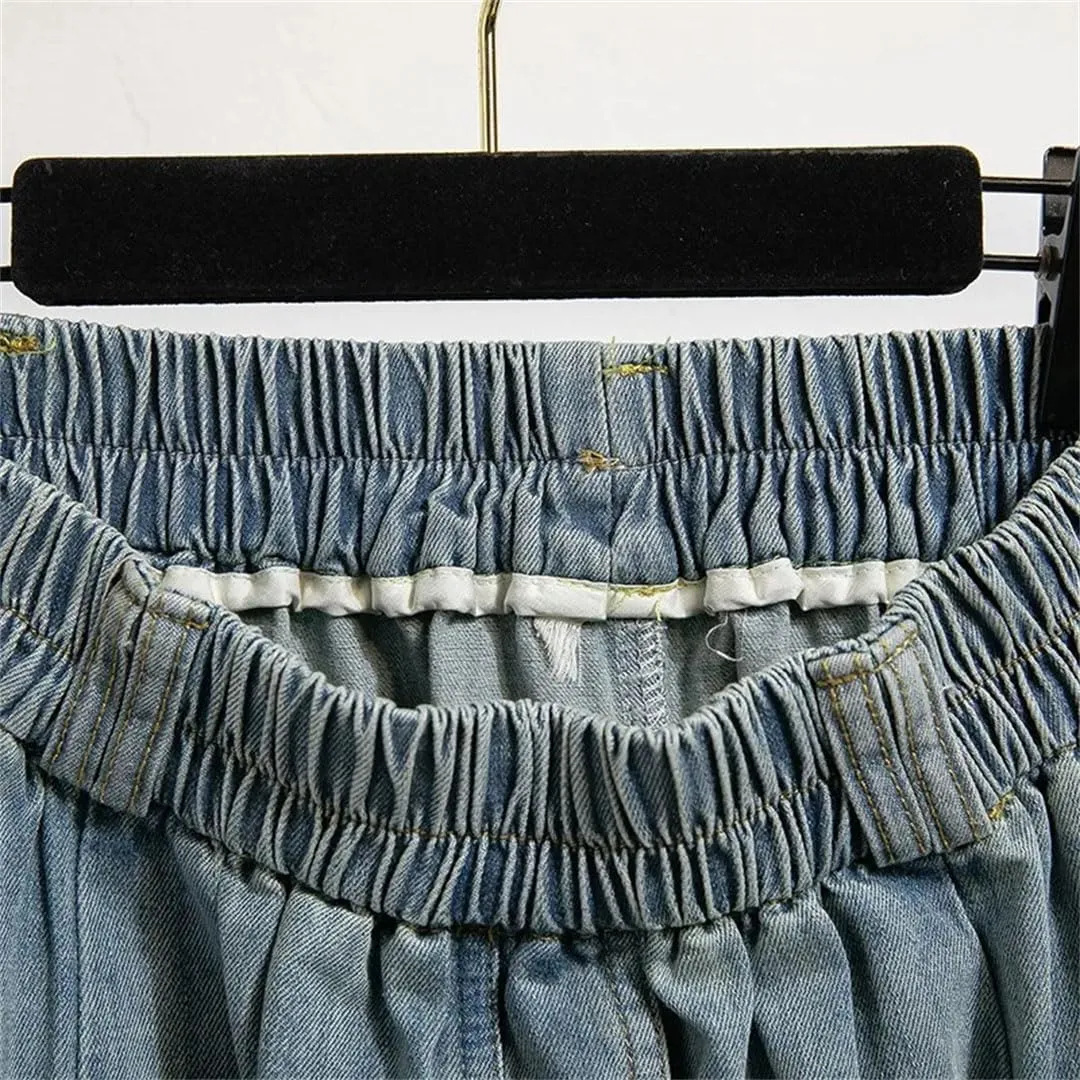 Women High Waist Casual Denim Skirts Vintage Style Single-Breasted Basics A-Line Long Skirts
